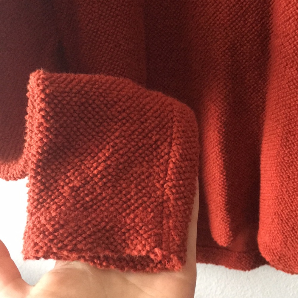 Banded Red-Orange Pullover - Picture 3 of 5